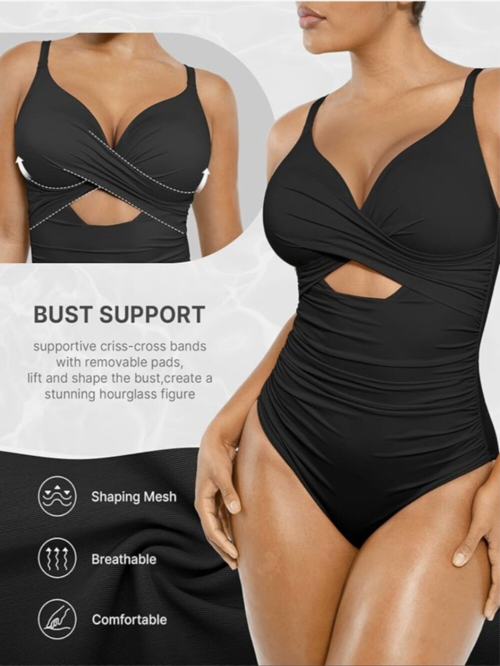 Shapellx 1pc Tummy Control Women's Swimsuit - Picture 2 of 7